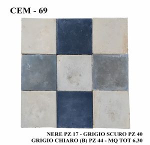 Alter Zementfliesenboden, 25x25 cm. Frühes 20. Jahrhundert.